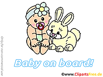 Lapin clip arts gratuits – Bébé à bord illustrations