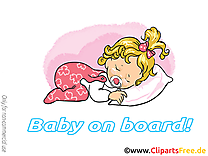 Lit clipart – Bébé à bord dessins gratuits