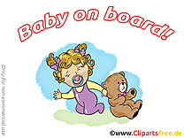 Ours en peluche dessins gratuits – Bébé à bord clipart