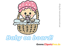 Panier images – Bébé à bord clip art gratuit