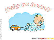 Petite voiture dessin – Bébé à bord à télécharger