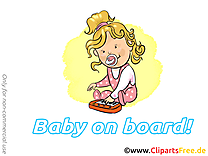 Piano images gratuites – Bébé à bord clipart
