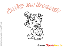 Poupée image à imprimer – Bébé à bord illustration