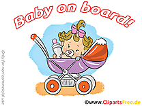 Poussette image gratuite – Bébé à bord clipart