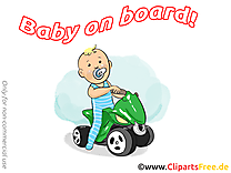 Quadricycle clip art – Bébé à bord image gratuite