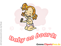 Sale enfant image à télécharger – Bébé à bord clipart