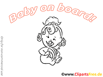 Toupie image à imprimer – Bébé à bord clipart