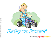 Voiture clipart – Bébé à bord dessins gratuits