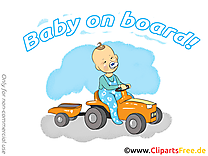 Voiture image – Bébé à bord images cliparts