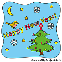 Bonne année clipart, image, ecard