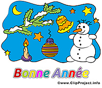 Happy New Year clip art, carte gratuite