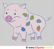 Cochon clip arts gratuits – Broderie illustrations