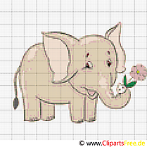 Éléphant clip art gratuit – Broderie dessin