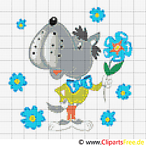 Loup dessins gratuits – Broderie clipart