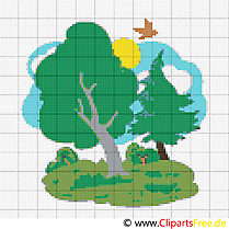 Arbre image gratuite – Broderie clipart