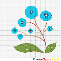 Floraison clip art gratuit – Broderie dessin