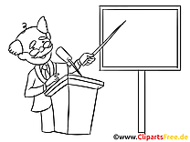 Professeur dessin  à colorier – Bureau cliparts à télécharger