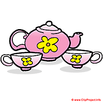 Tea set clipart gratuite