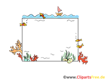 Mer bateau clip arts gratuits – Cadre illustrations