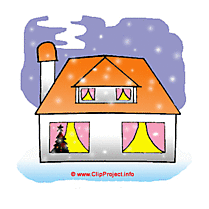 Maison gif hiver clip art