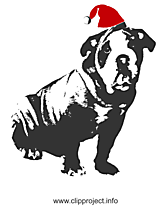 Noël chien graphique de la silhouette, clipart, image, card gratuit