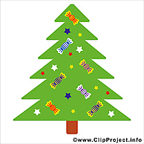 Sapin de Noël clipart, image, card gratuite