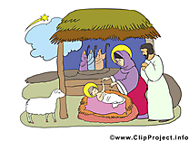 Scène de la Nativité image, card, clipart gratuite