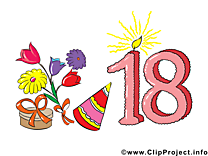 18 ans clip arts gratuits – Anniversaire illustrations