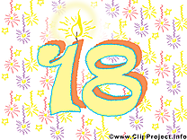 18 ans illustration gratuite – Anniversaire clipart