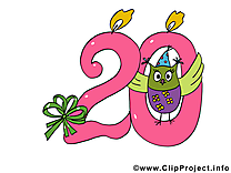 20 ans cliparts gratuis – Anniversaire images