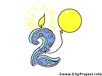 2 ans clipart – Anniversaire dessins gratuits