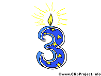 3 ans clip art gratuit – Anniversaire dessin