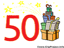 50 ans dessin – Anniversaire clip arts gratuits