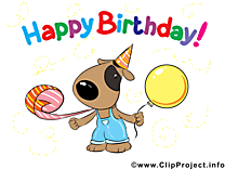 Chien clip art gratuit – Anniversaire images