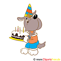 Chien dessin – Anniversaire clip arts gratuits