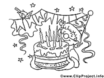 Coloriage dessin fête – Anniversaire cliparts à télécharger