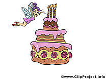 Fée gâteau image gratuite – Anniversaire clipart