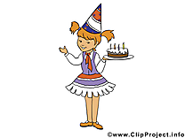 Fille dessins gratuits – Anniversaire clipart