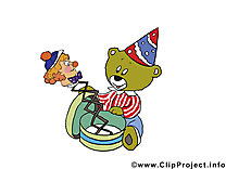 Ours clip arts gratuits – Anniversaire illustrations