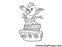 Poussin images à colorier – Anniversaire clip art gratuit