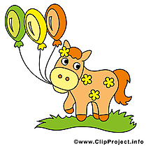 Ballons clipart – Cheval dessins gratuits