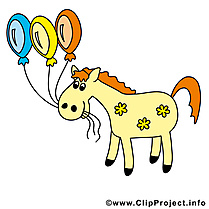 Ballons dessin – Cheval à télécharger