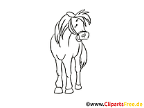 Cheval illustration à colorier gratuite