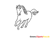 Clip art gratuit à colorier cheval dessin