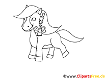 Coloriage poney images gratuites – Cheval clipart