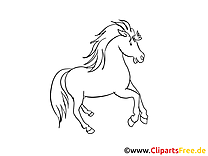 Dessin gratuit à colorier cheval image