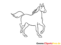 Image gratuite à colorier cheval illustration