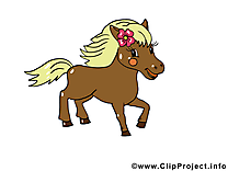 Maron poney illustration gratuite – Cheval clipart