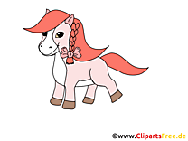 Rose poney clipart gratuit – Cheval images