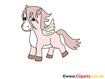 Rose poney cliparts gratuis – Cheval images